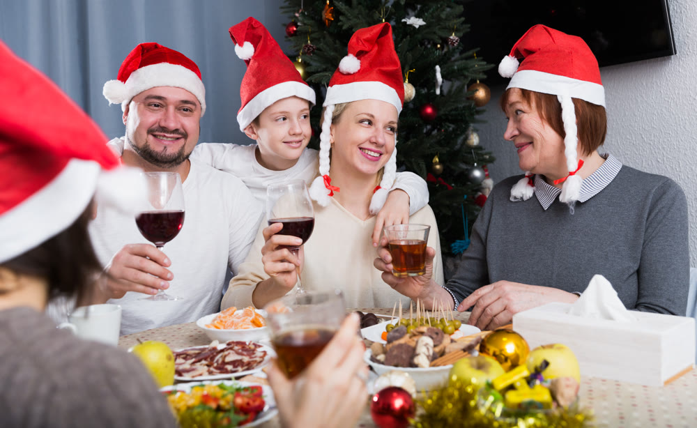 Family during celebration of New Year