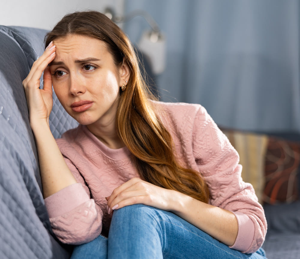 Portrait of a frustrated young woman