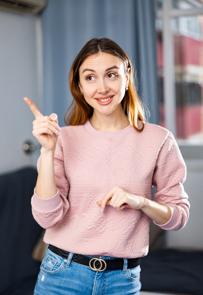 Portrait of a positive young woman
