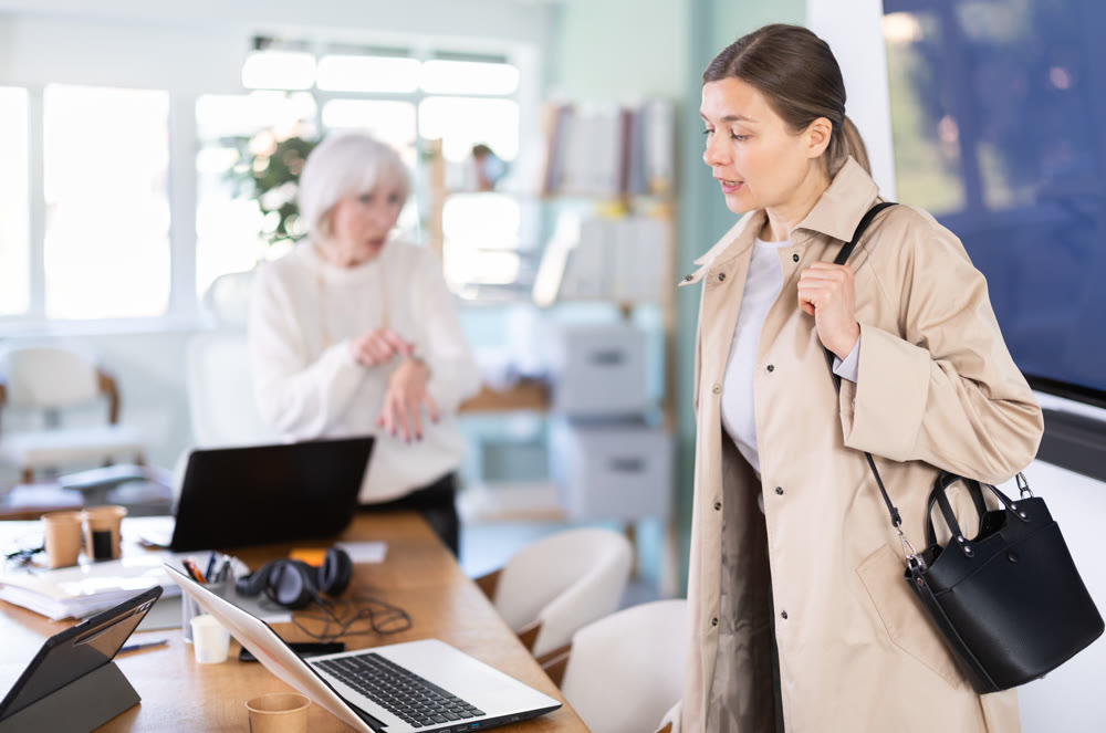 Disgruntled female company director expresses dissatisfaction with female employee to work in office