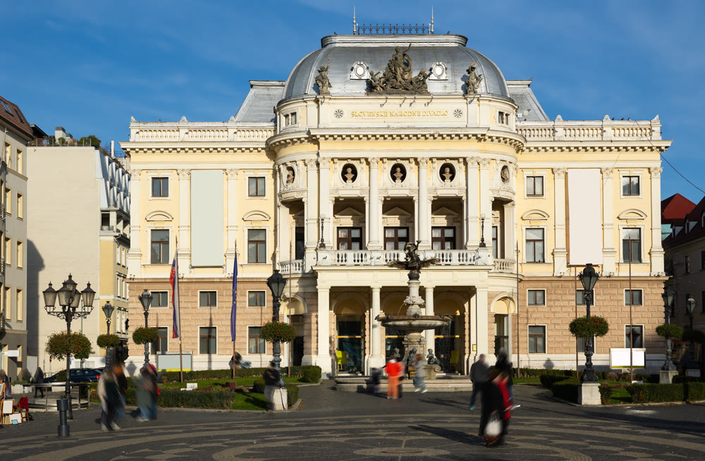 Slovak National Theatre. Neo Renaissance building on Hviezdoslav Square. Bratislava. Slovakia