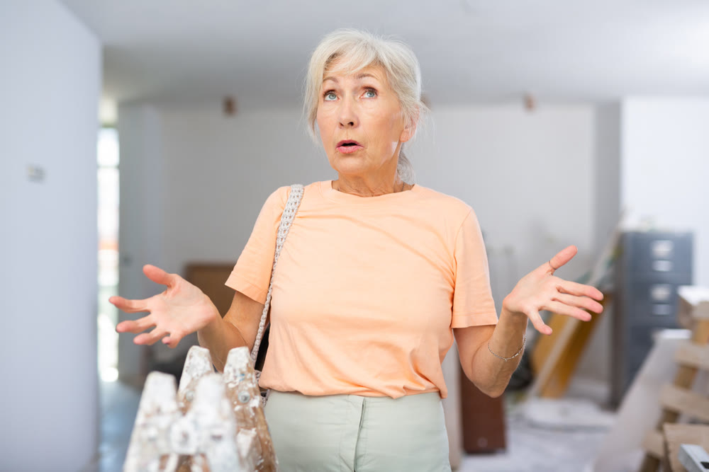 Woman dissatisfied with result of repair works