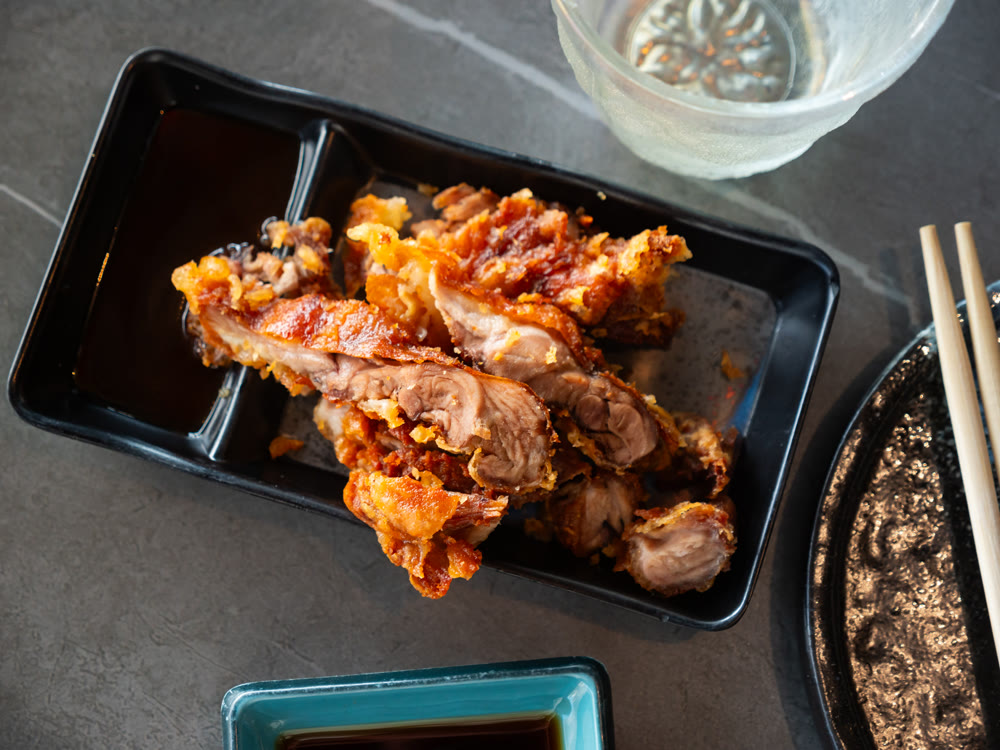 Pato frito Japanese style duck. Delicious spicy sesame duck dish asian cuisine gourmet food
