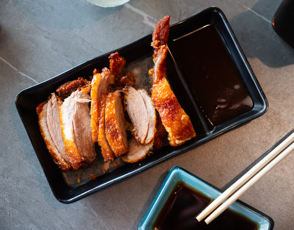 Pato frito Japanese style duck. Delicious spicy sesame duck dish asian cuisine gourmet food