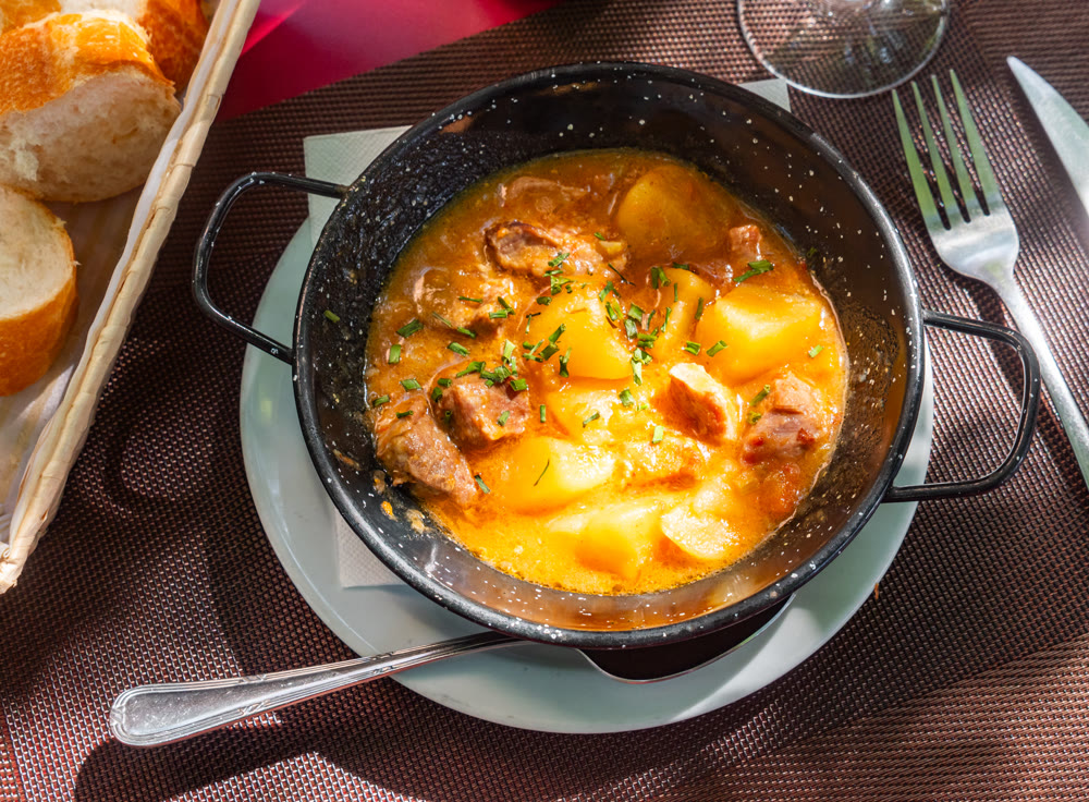 Beef stew with potatoes and vegetables