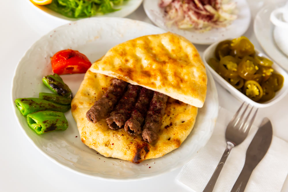 A traditional Turkish dish called Shish Kefte (Isparta sis Kofte).