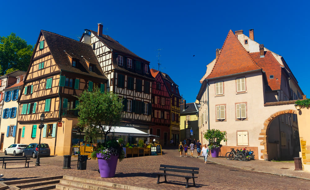 Colmar, France. Streets with old beautiful buildings