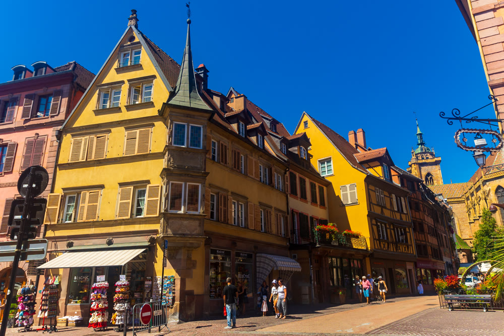 Colmar, France. Streets with old beautiful buildings