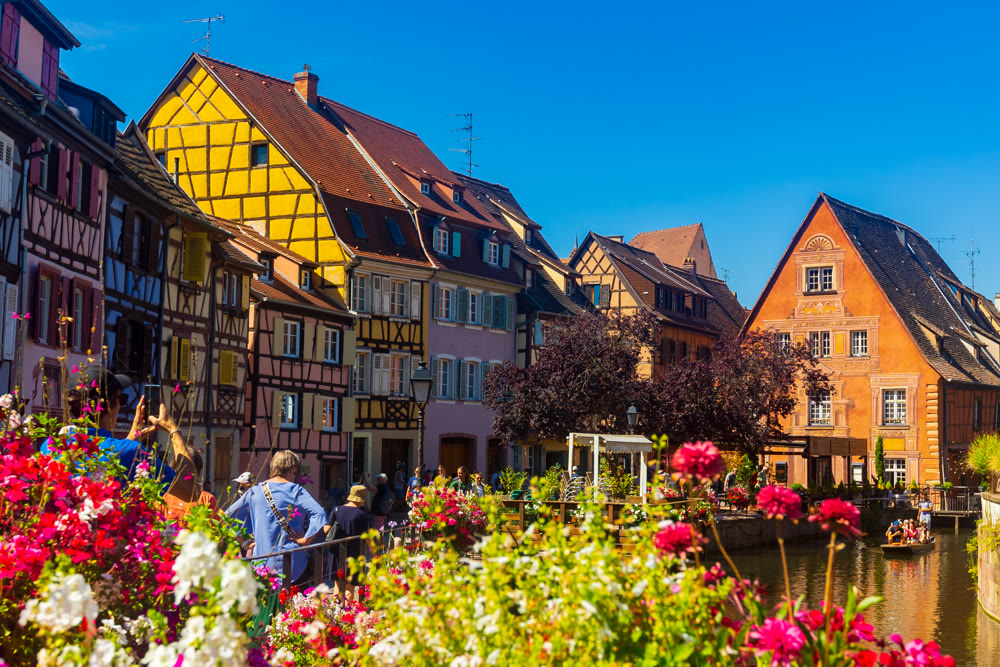 Lauch River and half-timbered houses of Colmar, France