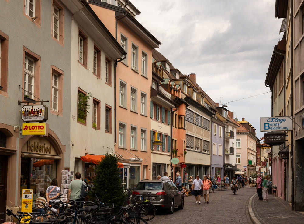 Winding pedestrian street, Germany, Freiburg im Breisgau