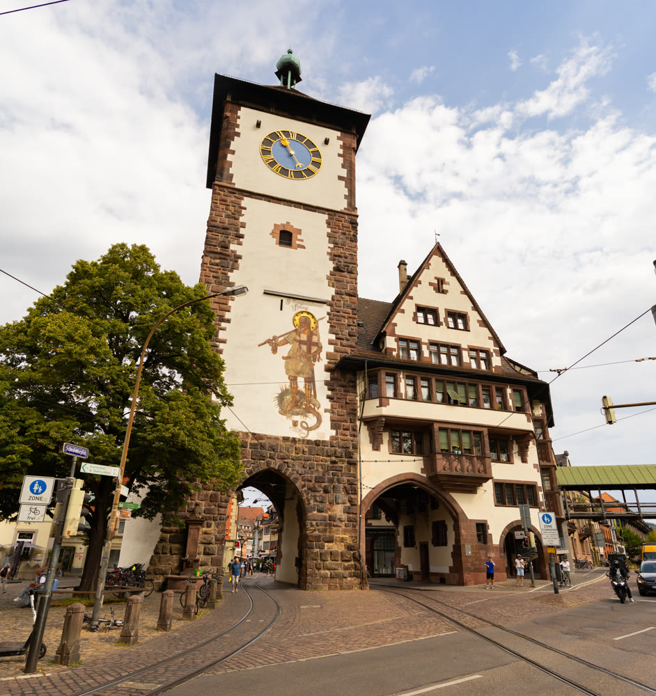 Schwabentor historic gate in Freiburg, Germany