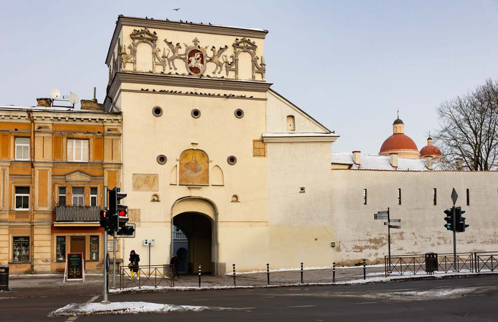 City Gate in capital of Lithuania is entrance to territory of old town