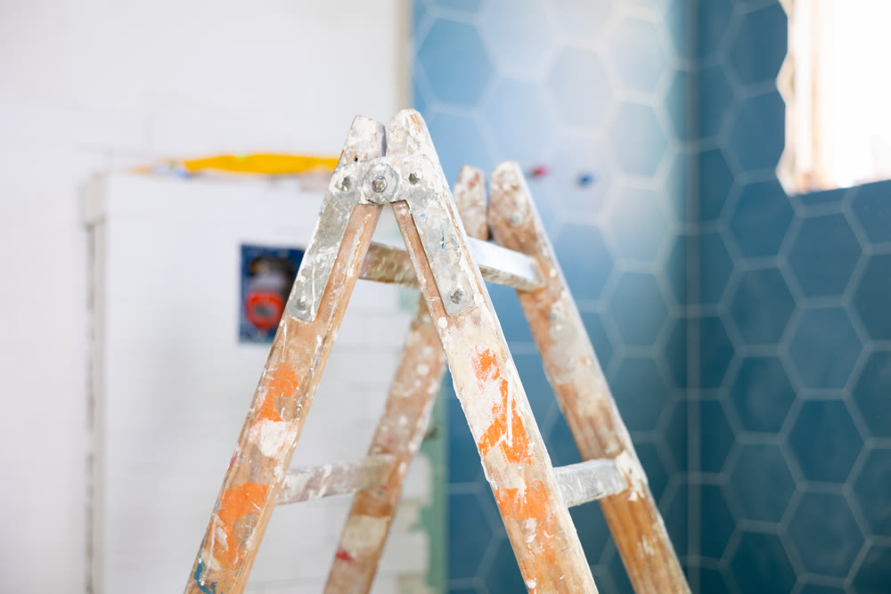 Interior of the bathroom during renovation work