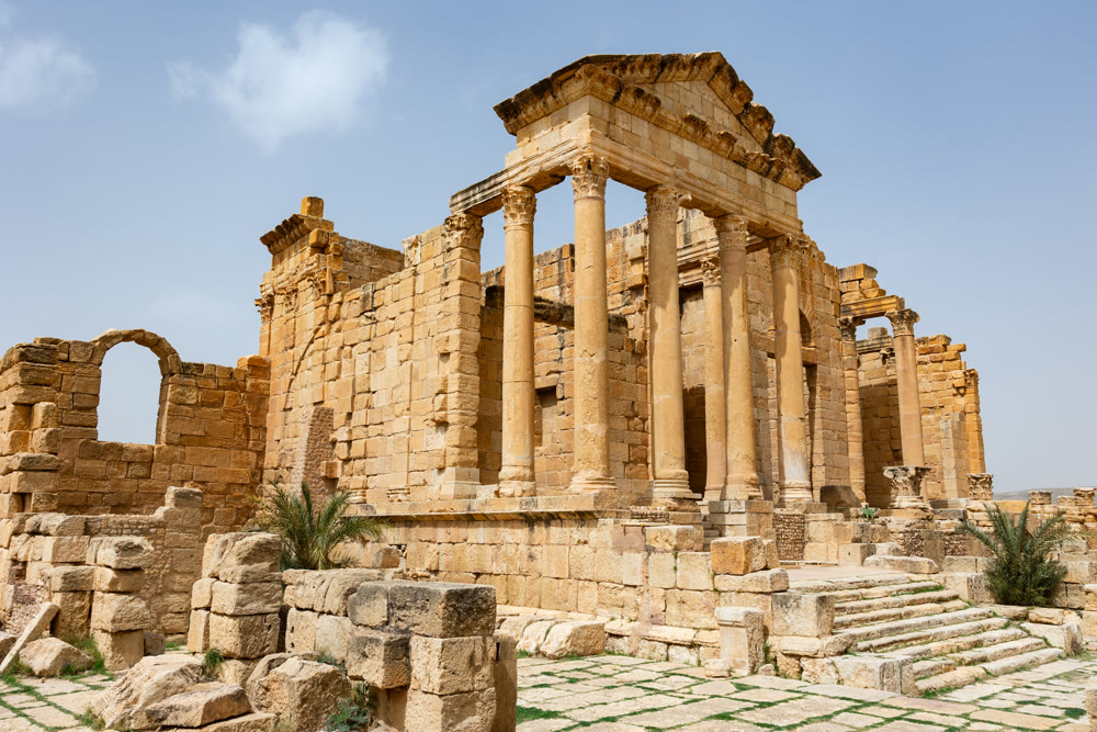 Roman Forum of Sufetula - Capitoline Temples of city Sufetula. Tunisia