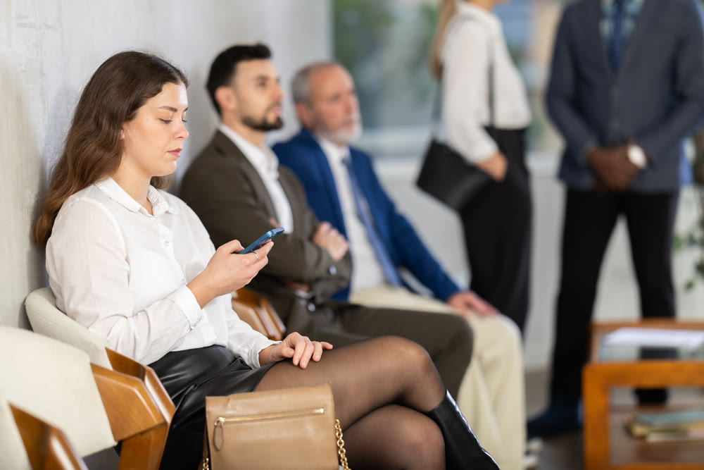 Specialists of different ages are waiting for an interview