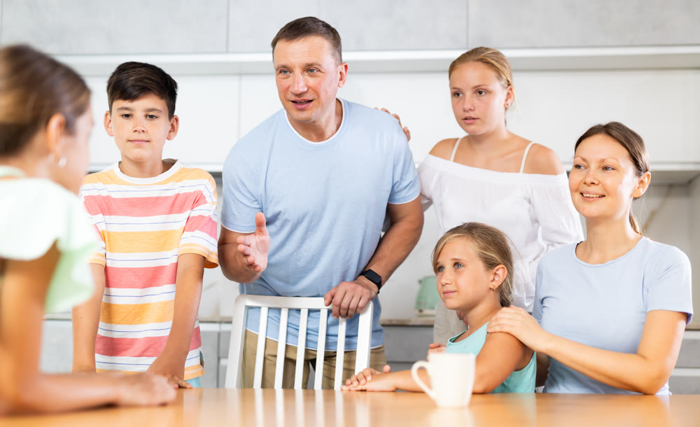 Big family discussing