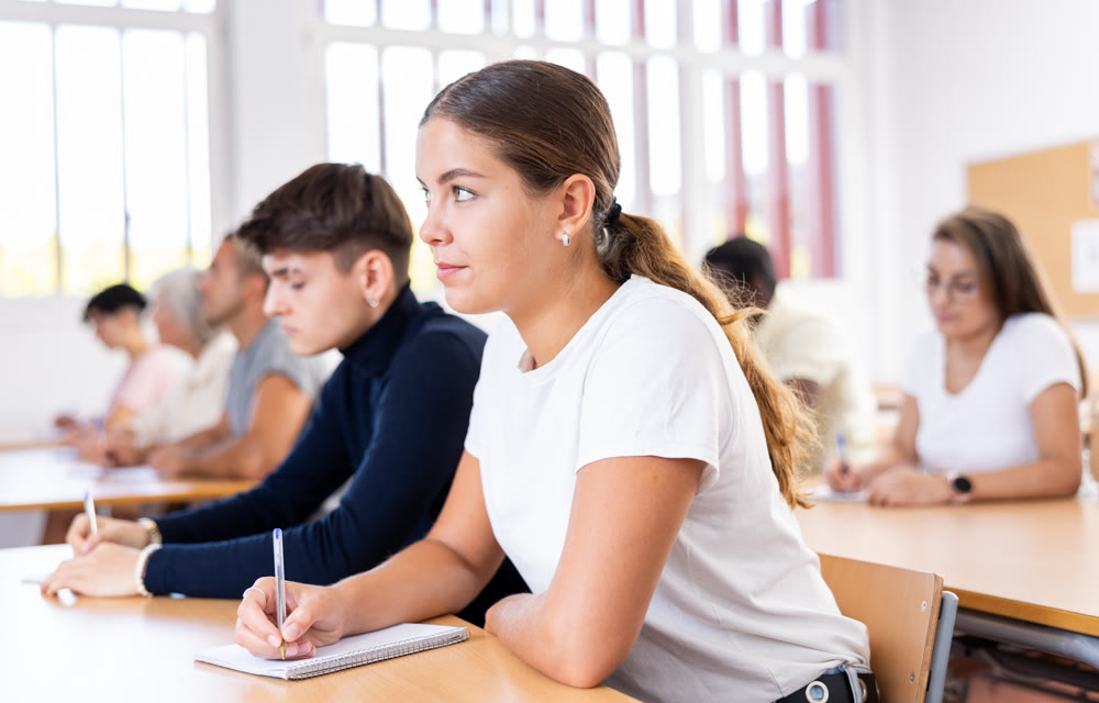 Group of students of different ages in advanced training courses
