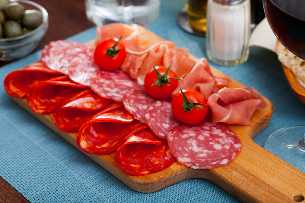 Cold cuts from Spanish ham and sausages